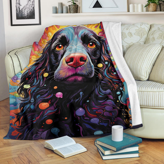 American Water Spaniel Blanket, Trippy Psychedelics American Water Spaniel Fleece Blanket, American Water Spaniel Throw Blanket, American Water Spaniel Gifts