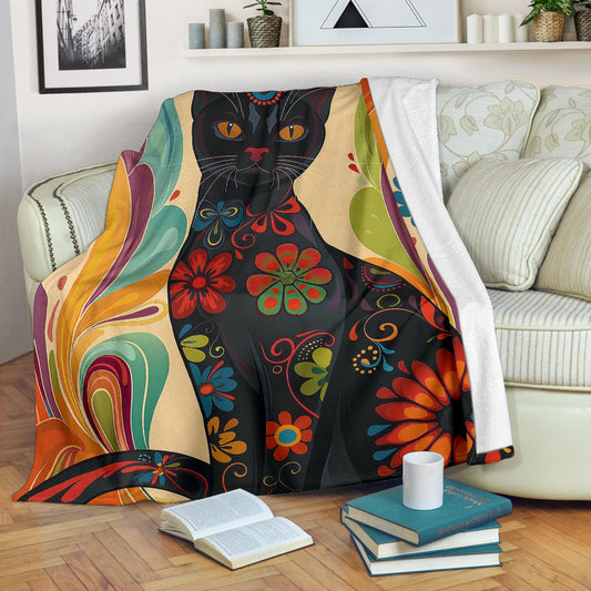 Bombay cat Blanket, Trippy Psychedelics Bombay cat Fleece Blanket, Bombay cat Throw Blanket, Bombay cat Gifts