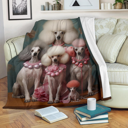 Poodle Family Blanket, Poodle Gifts, Poodle Fleece Blanket, Poodle Throw Blanket