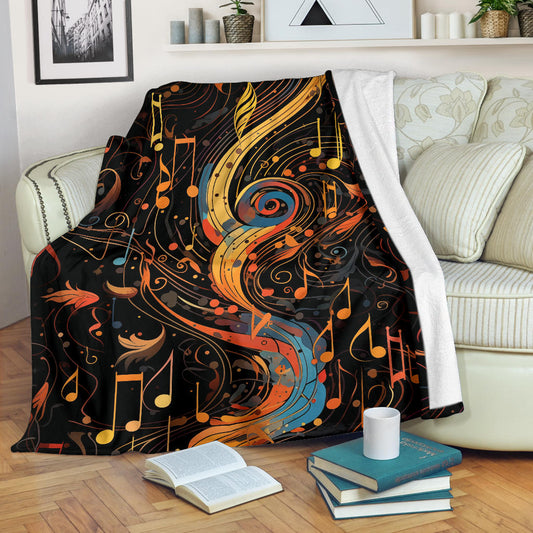 Music Notes Blanket, Music Notes Throw Blanket, Music Notes Gifts, Music Notes Fleece Blanket, Music Custom Name Blanket