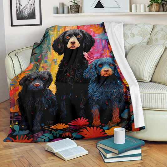 Barbet Blanket, Trippy Psychedelics Barbet Fleece Blanket, Barbet Throw Blanket, Barbet Gifts