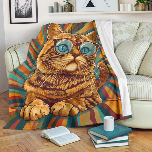 Munchkin cat Blanket, Trippy Psychedelics Munchkin cat Fleece Blanket, Munchkin cat Throw Blanket, Munchkin cat Gifts