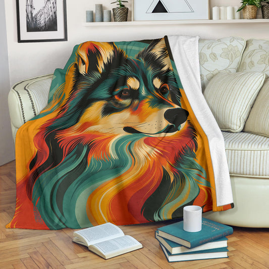 Lapponian Herder Dog Blanket, Trippy Psychedelics Lapponian Herder Dog Fleece Blanket, Lapponian Herder Dog Throw Blanket, Lapponian Herder Dog Gifts