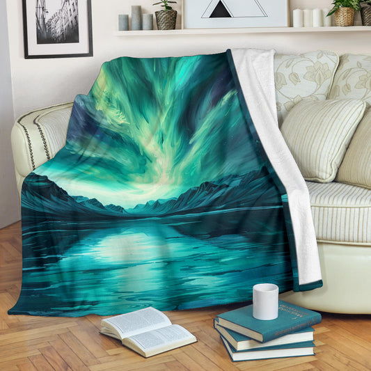 Arctic Aurora Blancet, Arctic Aurora Costume Blancet,  Arctic Aurora Blancet Gift, Artic Aurora Nature