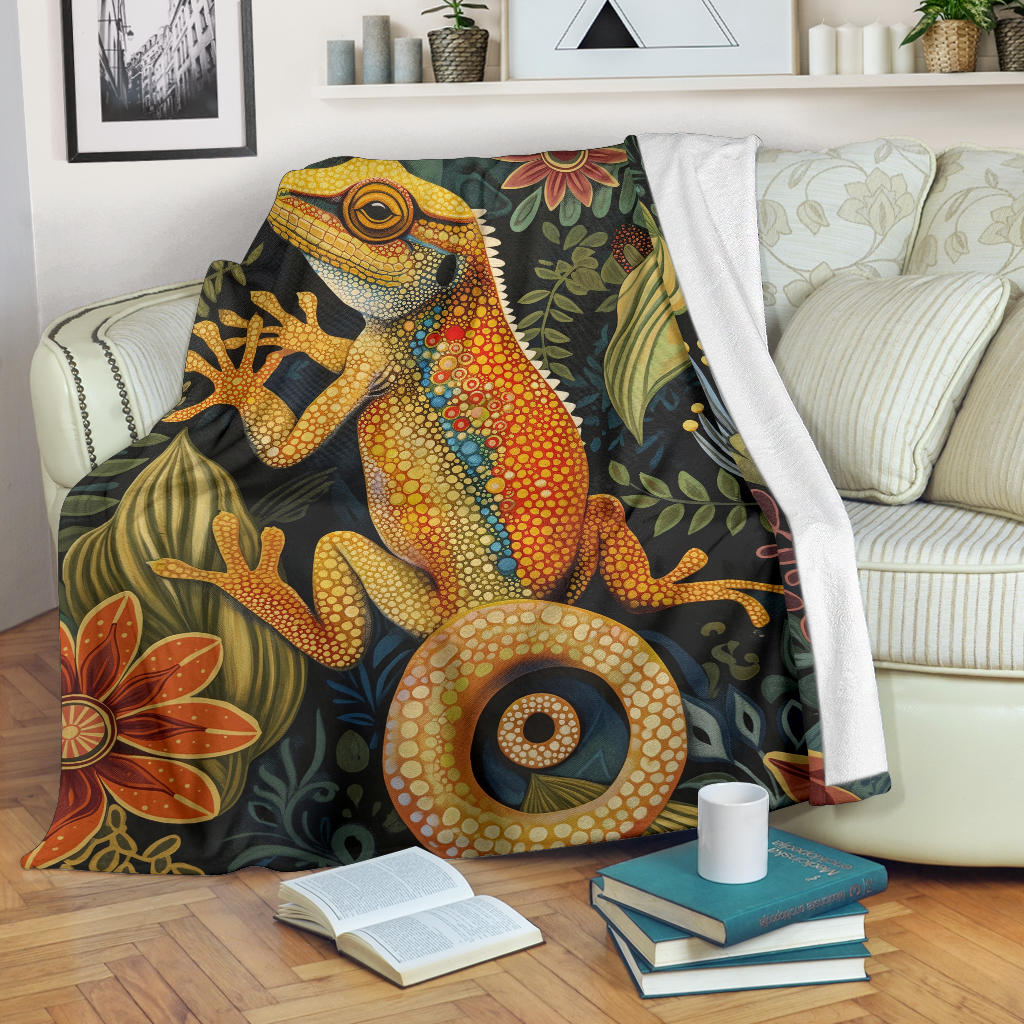 Lizard Blanket, Trippy Psychedelics Lizard Fleece Blanket, Lizard Throw Blanket, Lizard Gifts