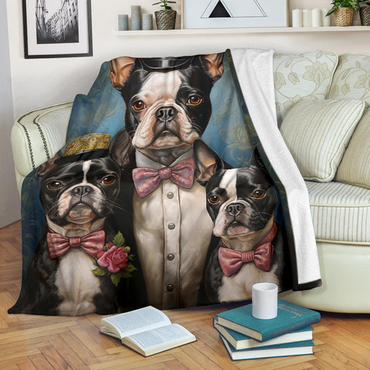 Boston Terrier Family Blanket, Boston Terrier Blanket, Boston Terrier Throw Blanket, Boston Terrier, Boston Terrier Gifts