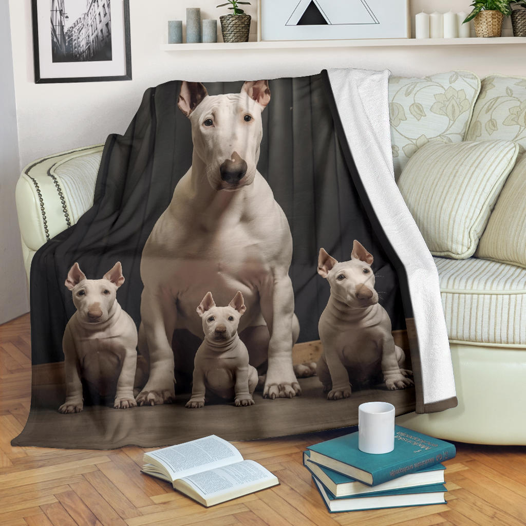 Bull Terrier Family Blanket, Bull Terrier Blanket, Bull Terrier Throw Blanket, Bull Terrier, Bull Terrier Gift