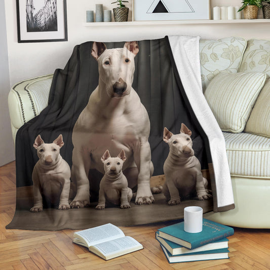 Bull Terrier Family Blanket, Bull Terrier Blanket, Bull Terrier Throw Blanket, Bull Terrier, Bull Terrier Gift