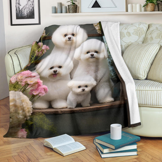 Bichon Frise Family Blanket, Bichon Frise Blanket, Bichon Frise Throw Blanket, Bichon Frise, Bichon Frise Gifts