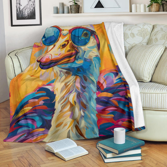 Goose Blanket, Trippy Psychedelics Goose Fleece Blanket, Goose Throw Blanket, Goose Gifts