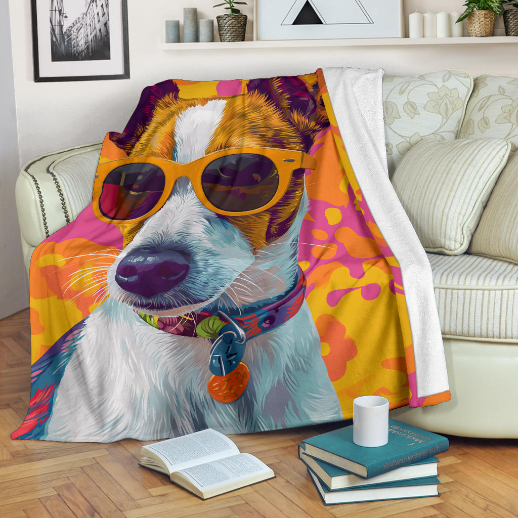 Japanese Terrier Blanket, Trippy Psychedelics Japanese Terrier Fleece Blanket, Japanese Terrier Throw Blanket, Japanese Terrier Gifts