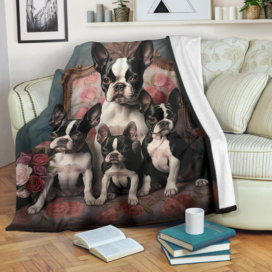 Boston Terrier Family Blanket, Boston Terrier Blanket, Boston Terrier Throw Blanket, Boston Terrier, Boston Terrier Gifts