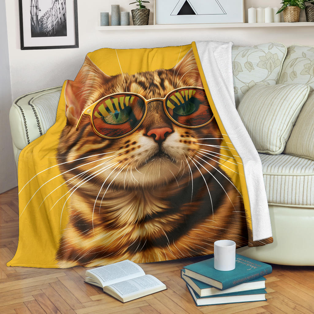 Bengal cat Blanket, Trippy Psychedelics Bengal cat Fleece Blanket, Bengal cat Throw Blanket, Bengal cat Gifts