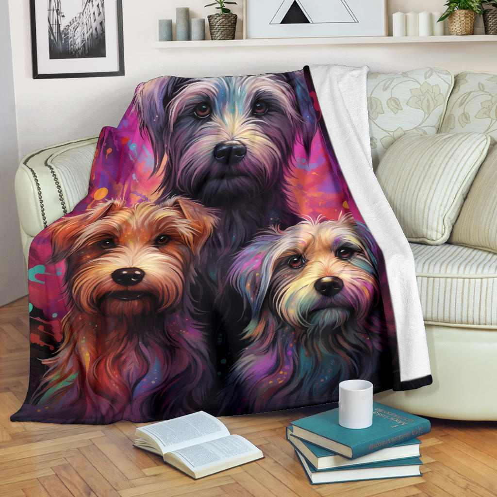 Glen of Imaal Terrier Blanket, Trippy Psychedelics Glen of Imaal Terrier Fleece Blanket, Glen of Imaal Terrier Throw Blanket, Glen of Imaal Terrier Gifts