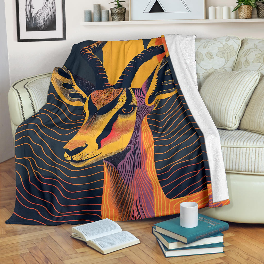 Gazelle animal Blanket, Trippy Psychedelics Gazelle animal Fleece Blanket, Gazelle animal Throw Blanket, Gazelle animal Gifts