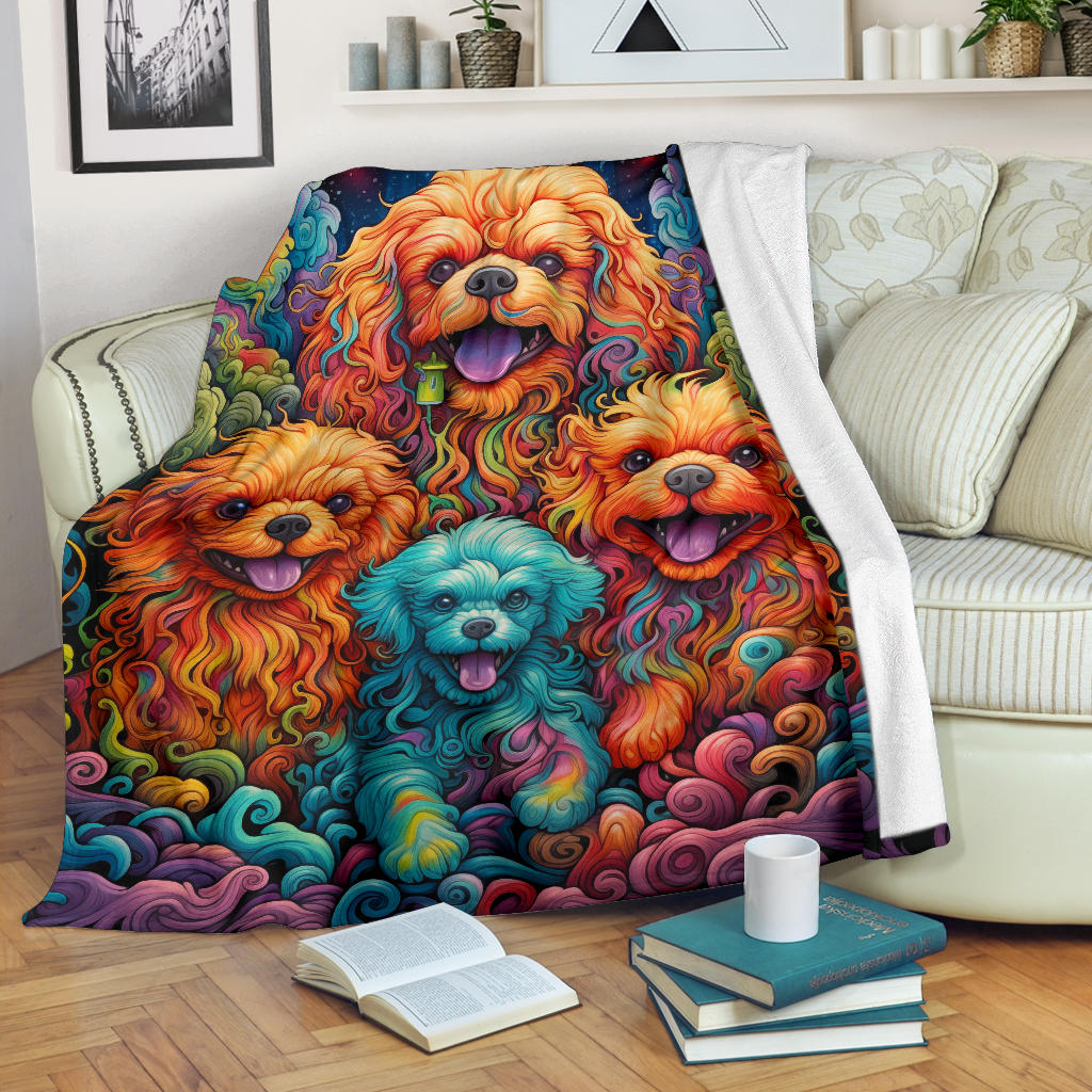 Bolognese Blanket, Trippy Psychedelics Bolognese Fleece Blanket, Bolognese Throw Blanket, Bolognese Gifts