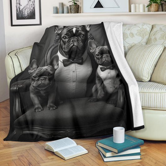 French Bulldog Family Blanket, French Bulldog Throw Blanket, French Bulldog Gifts, French Bulldog Fleece Blanket