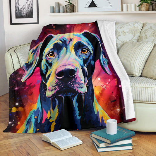 Trippy Psychedelics Great Dane Blanket, Great Dane Fleece Blanket, Great Dane Throw Blanket, Great Dane Gifts