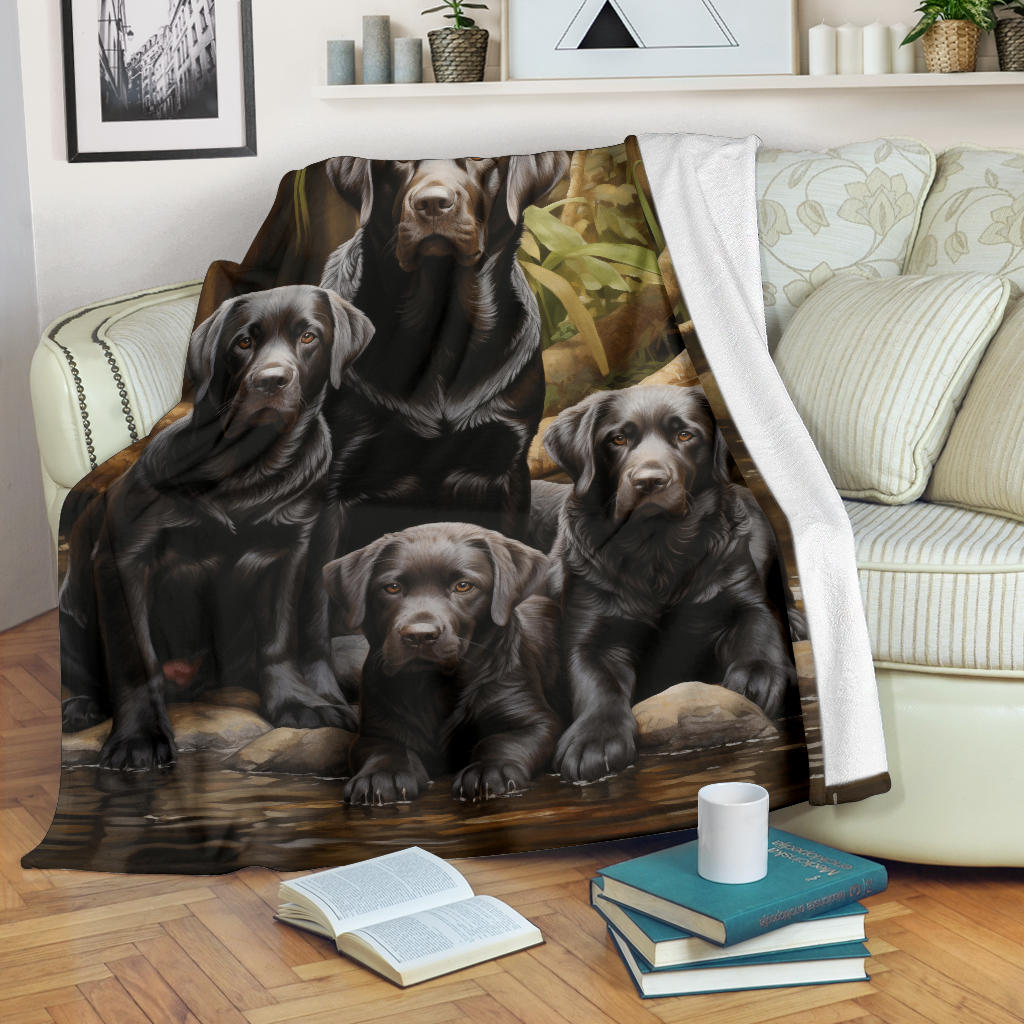 Labrador Retriever Family Blanket, Labrador Retriever Throw Blanket, Labrador Retriever Gifts, Labrador Retriever Fleece Blanket