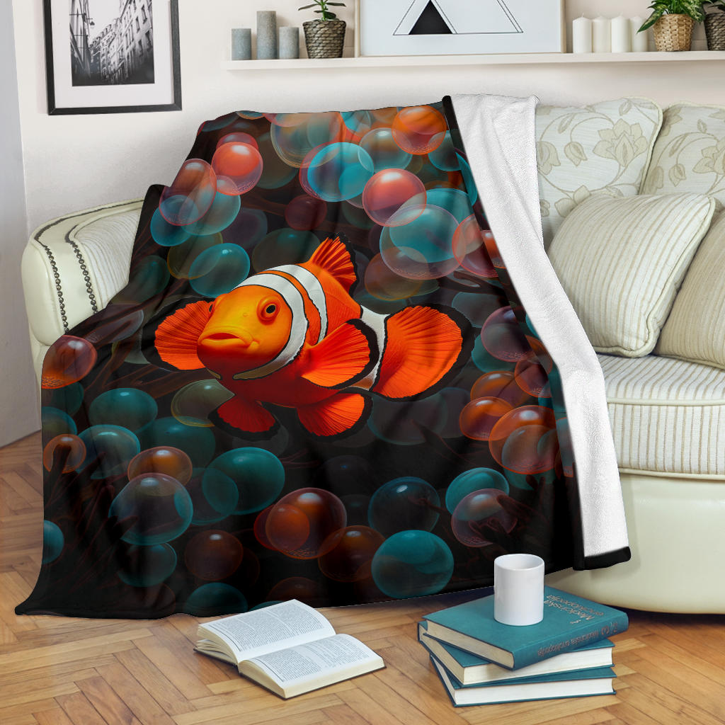 Clownfish Blanket, Clownfish Throw Blanket, Clownfish Gifts