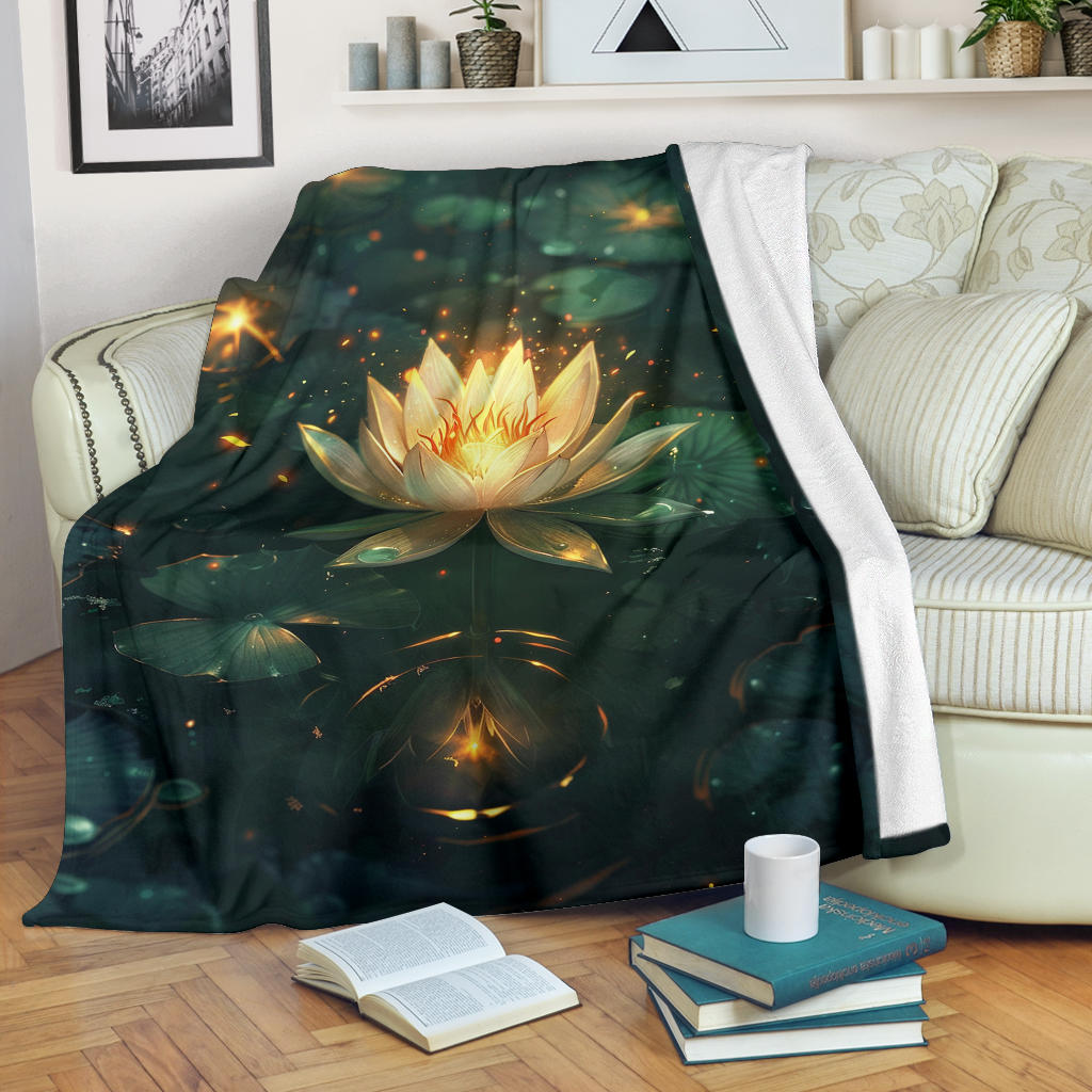 Luminous Lotus Blanket, Luminous Lotus Estetic Blanket, Luminous Lotus Blanket Gift, Blanket