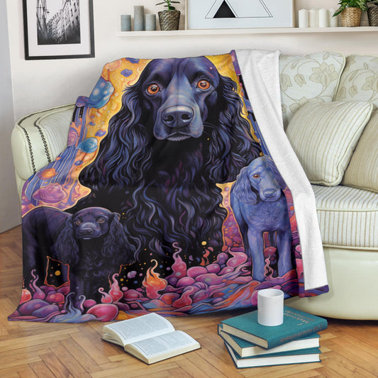 American Water Spaniel Blanket, Trippy Psychedelics American Water Spaniel Fleece Blanket, American Water Spaniel Throw Blanket, American Water Spaniel Gifts