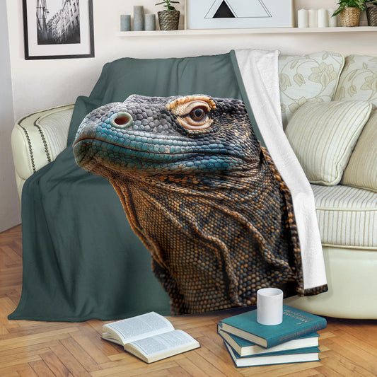 Komodo Dragon Blanket, Trippy Psychedelics Komodo Dragon Fleece Blanket, Komodo Dragon Throw Blanket, Komodo Dragon Gifts