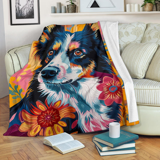 Karelian Bear Dog Blanket, Trippy Psychedelics Karelian Bear Dog Fleece Blanket, Karelian Bear Dog Throw Blanket, Karelian Bear Dog Gifts