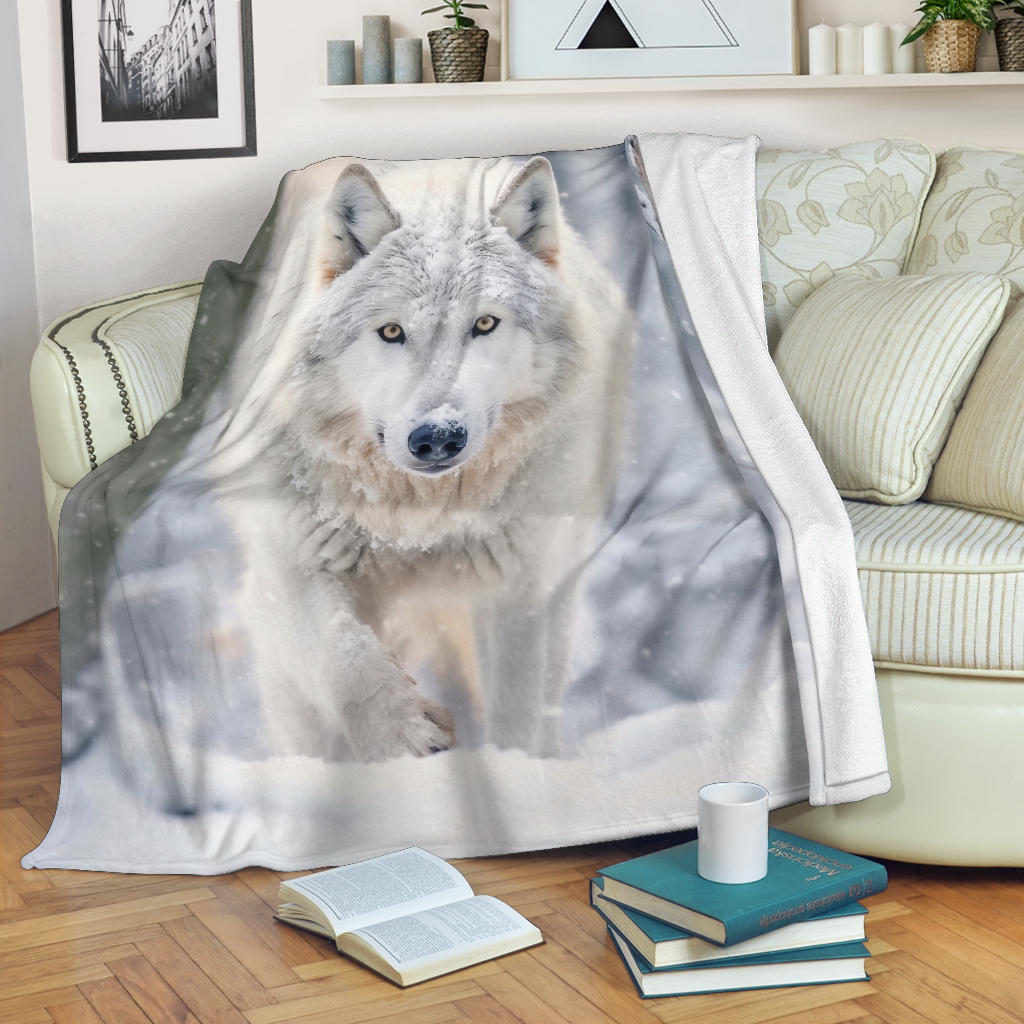 Wolf Blanket Wolf in Winter Blanket