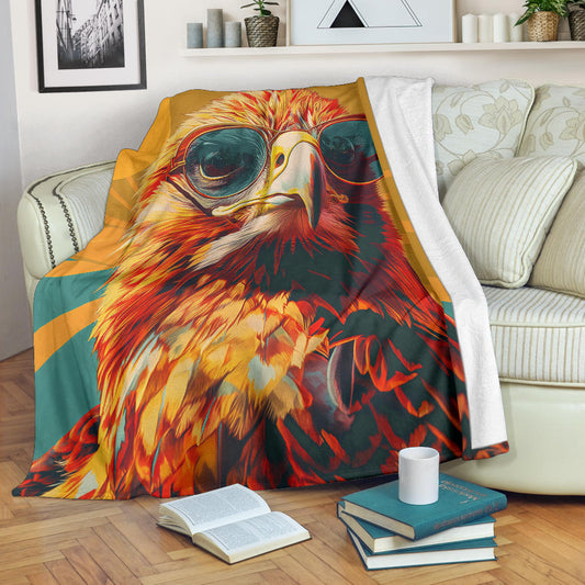 Eagle Blanket, Trippy Psychedelics Eagle Fleece Blanket, Eagle Throw Blanket, Eagle Gifts