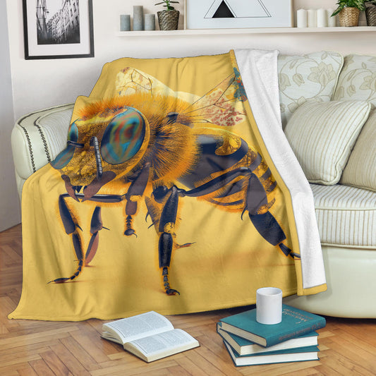 Honeybee animal Blanket, Trippy Psychedelics Honeybee animal Fleece Blanket, Honeybee animal Throw Blanket, Honeybee animal Gifts