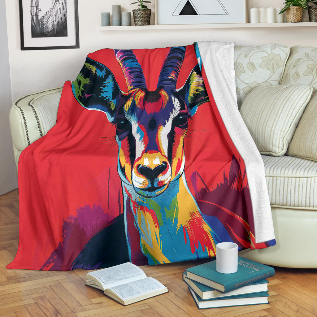 Gazelle animal Blanket, Trippy Psychedelics Gazelle animal Fleece Blanket, Gazelle animal Throw Blanket, Gazelle animal Gifts