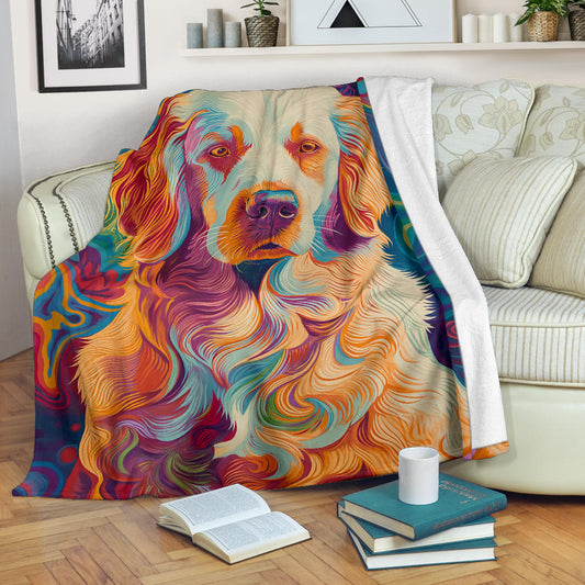 Great Pyrenees Blanket, Trippy Psychedelics Great Pyrenees Fleece Blanket, Great Pyrenees Throw Blanket, Great Pyrenees Gifts