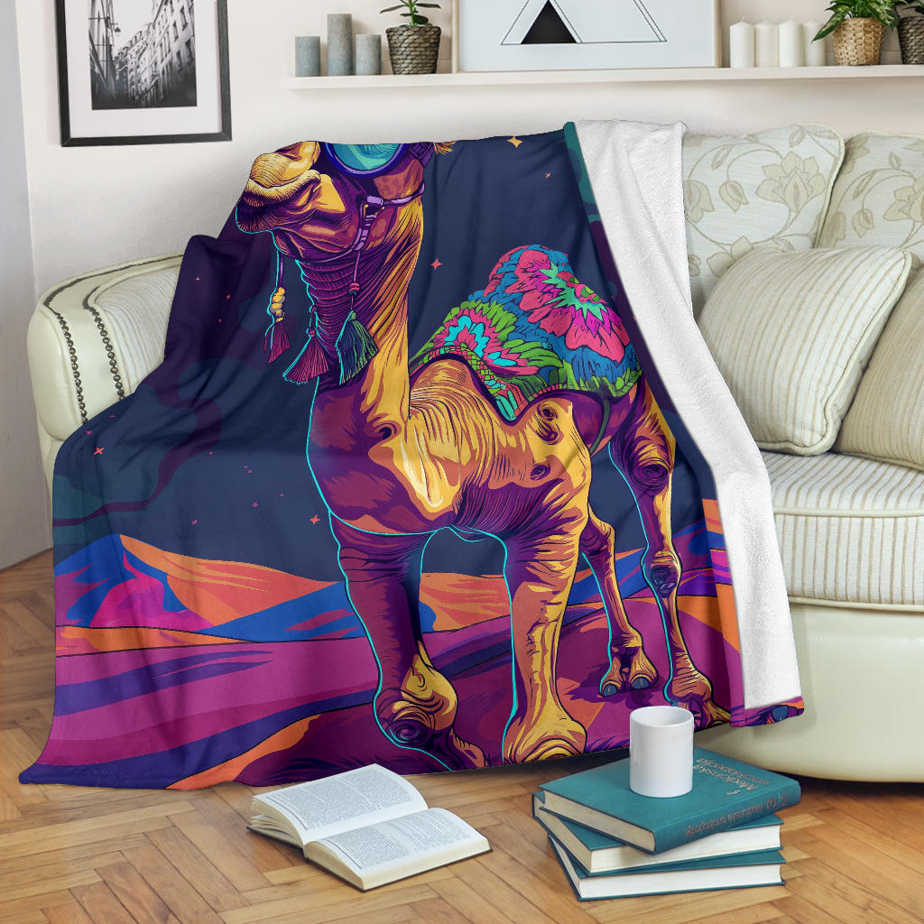 Camel Blanket, Trippy Psychedelics Camel Fleece Blanket, Camel Throw Blanket, Camel Gifts