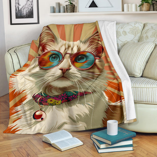 Burmilla cat Blanket, Trippy Psychedelics Burmilla cat Fleece Blanket, Burmilla cat Throw Blanket, Burmilla cat Gifts