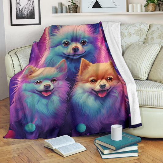 Schipperke Blanket, Trippy Psychedelics Schipperke Fleece Blanket, Schipperke Throw Blanket, Schipperke Gifts