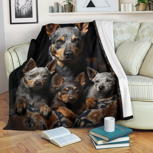 Australian Cattle Dog Family Blanket, Australian Cattle Dog Blanket, Australian Cattle Dog Throw Blanket, Australian Cattle Dog