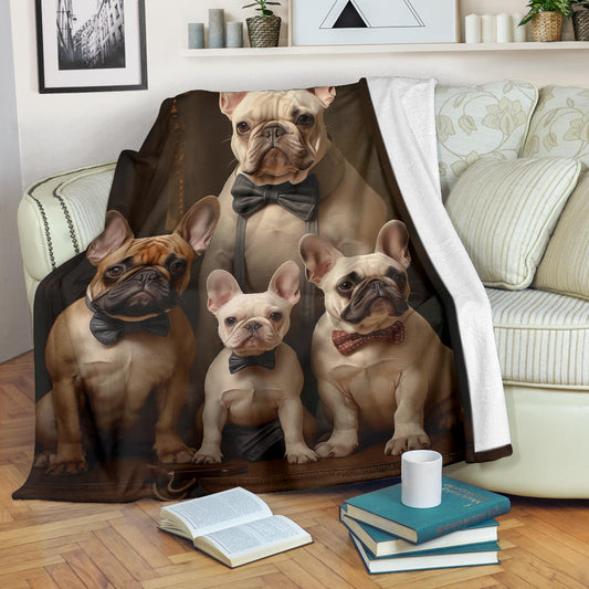 French Bulldog Family Blanket, French Bulldog Throw Blanket, French Bulldog Gifts, French Bulldog Fleece Blanket