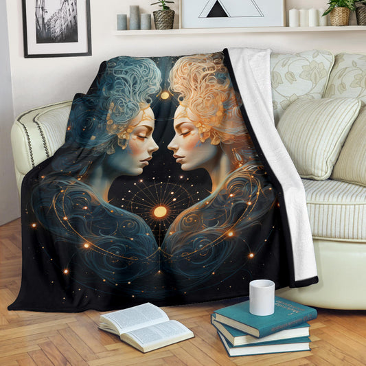 Gemini Zodiac Blanket, Twins Zodiac Sign, Gemini Zodiac Gifts, Gemini Zodiac Throw Blanket