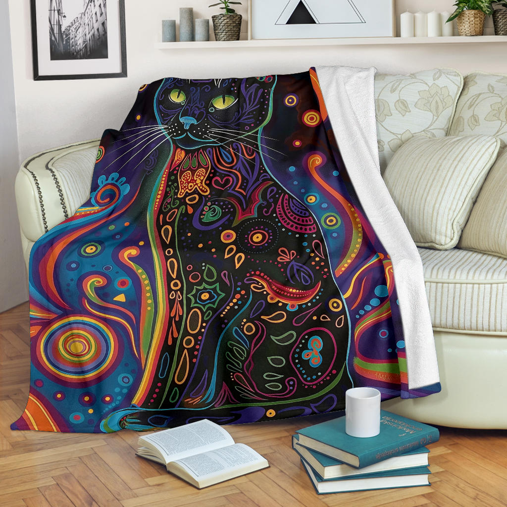 Bombay cat Blanket, Trippy Psychedelics Bombay cat Fleece Blanket, Bombay cat Throw Blanket, Bombay cat Gifts