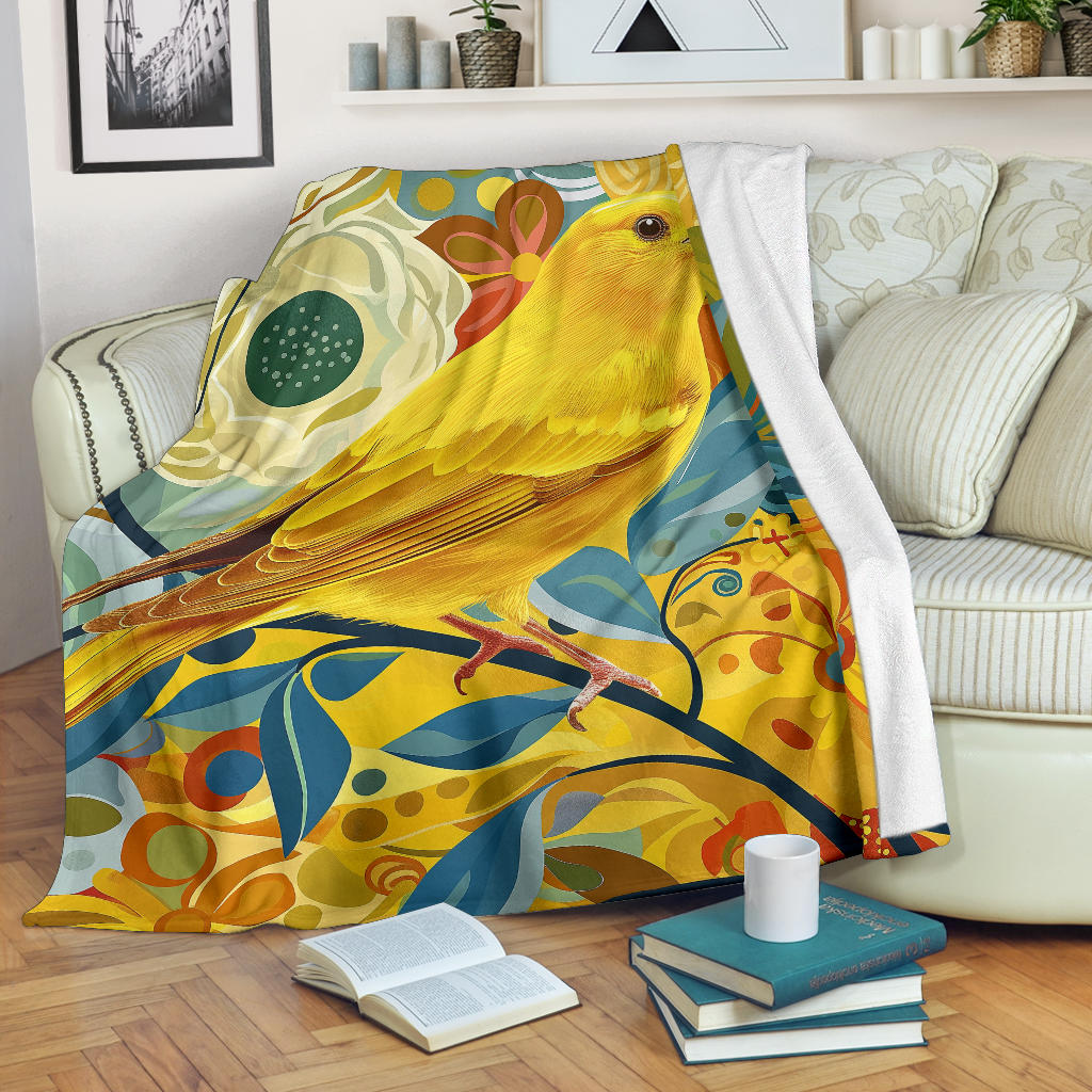 Canary bird Blanket, Trippy Psychedelics Canary bird Fleece Blanket, Canary bird Throw Blanket, Canary bird Gifts