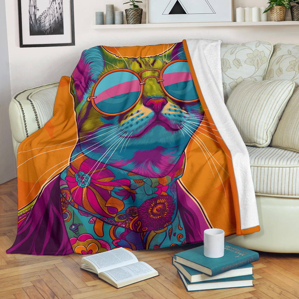 Ocicat Cat Blanket, Trippy Psychedelics Ocicat Cat Fleece Blanket, Ocicat Cat Throw Blanket, Ocicat Cat Gifts