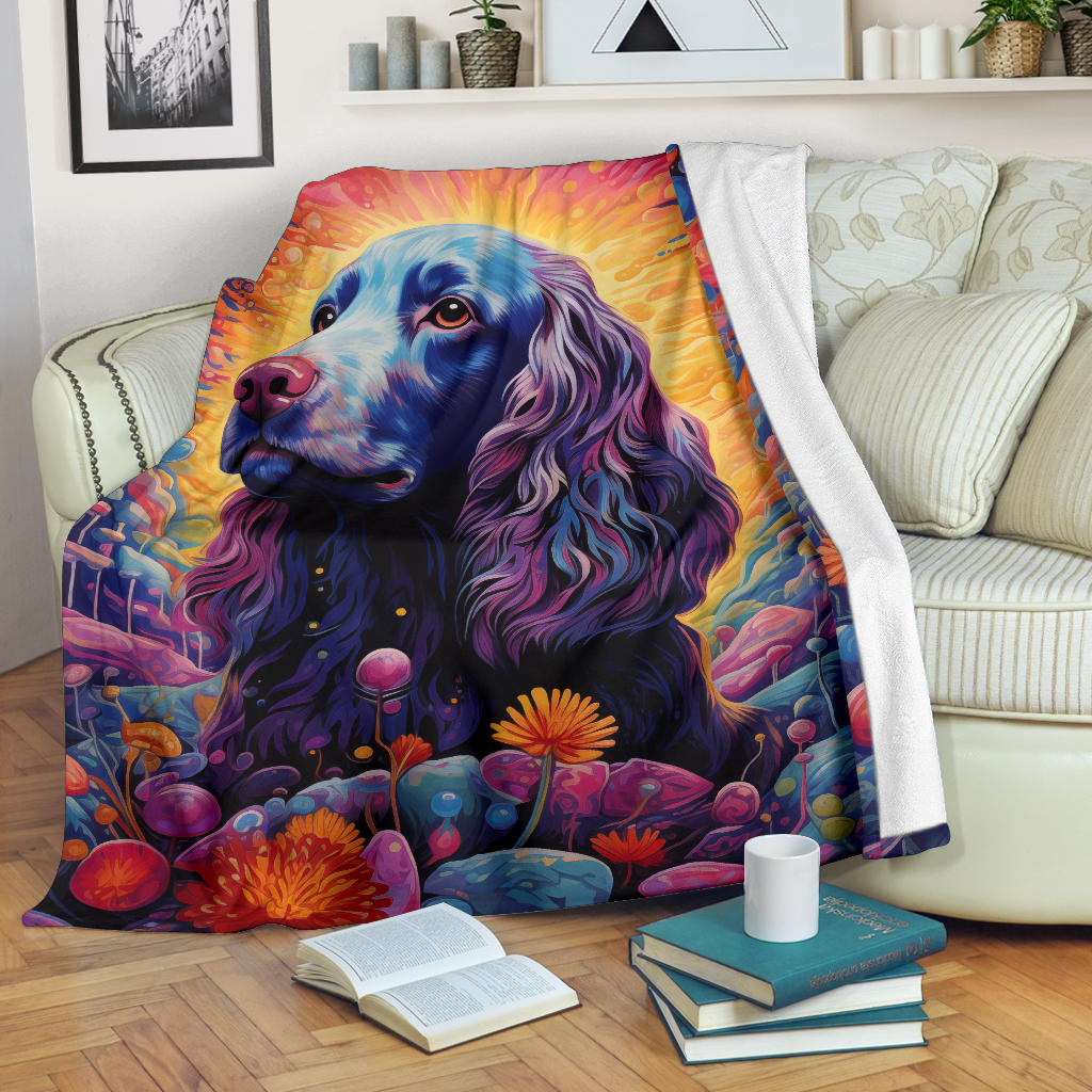 American Water Spaniel Blanket, Trippy Psychedelics American Water Spaniel Fleece Blanket, American Water Spaniel Throw Blanket, American Water Spaniel Gifts