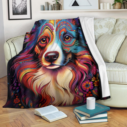 Australian Shepherd Blanket, Australian Shepherd Trippy Psychedelics Blanket, Australian Shepherd Gifts, Australian Shepherd Throw Blanket