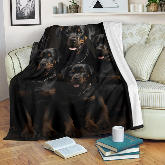 Rottweiler Family Blanket, Rottweiler Blanket, Rottweiler gifts, Rottweiler Throw Blanket