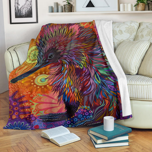 Echidna Blanket, Trippy Psychedelics Echidna Fleece Blanket, Echidna Throw Blanket, Echidna Gifts