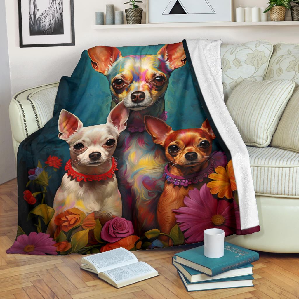 Chihuahua Family Blanket, Chihuahua Blanket, Chihuahua Throw Blanket, Chihuahua, Chihuahua Gifts