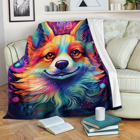 Pembroke Welsh Corgi Blanket, Trippy Psychedelics Pembroke Welsh Corgi Fleece Blanket, Pembroke Welsh Corgi Throw Blanket, Pembroke Welsh Corgi Gifts