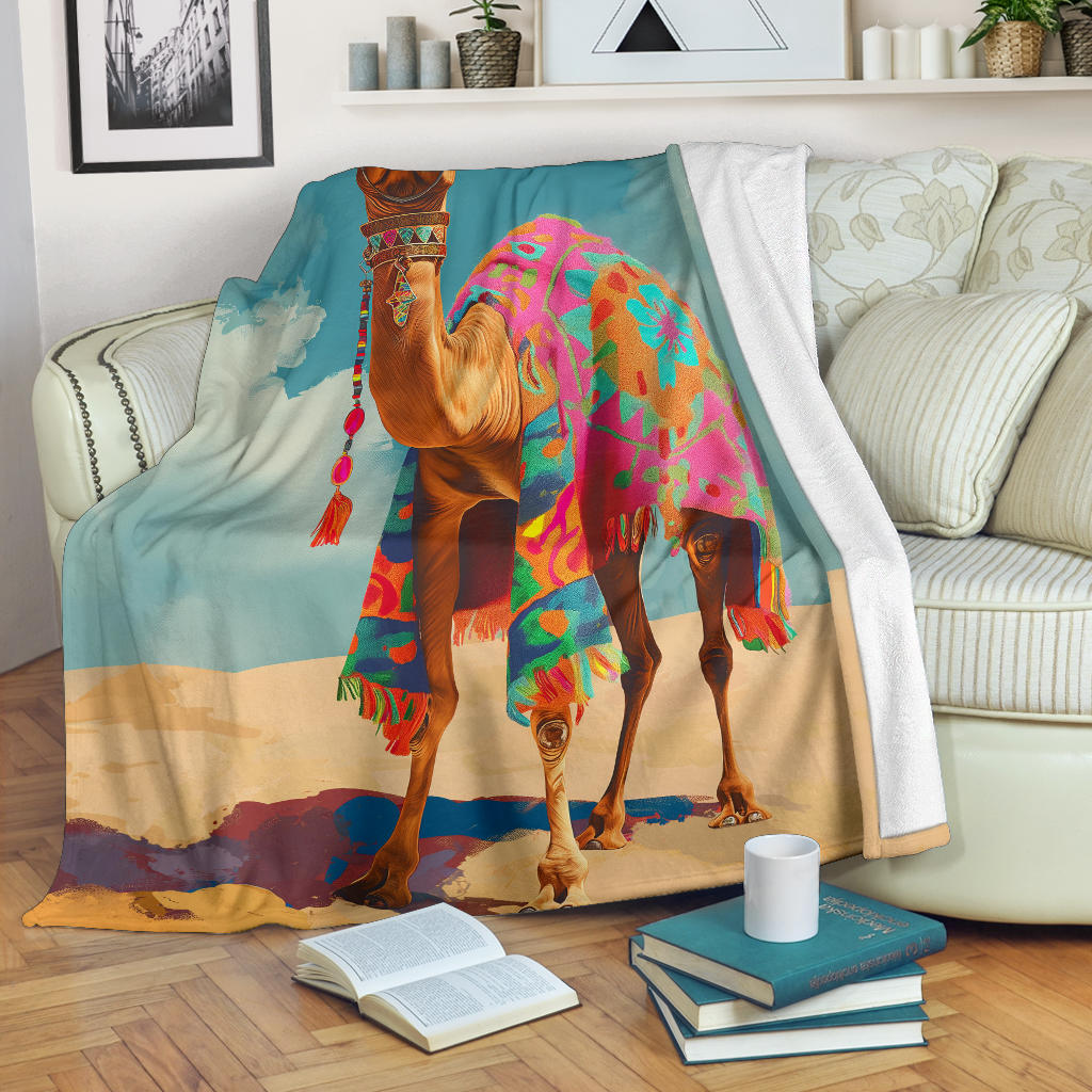 Camel Blanket, Trippy Psychedelics Camel Fleece Blanket, Camel Throw Blanket, Camel Gifts