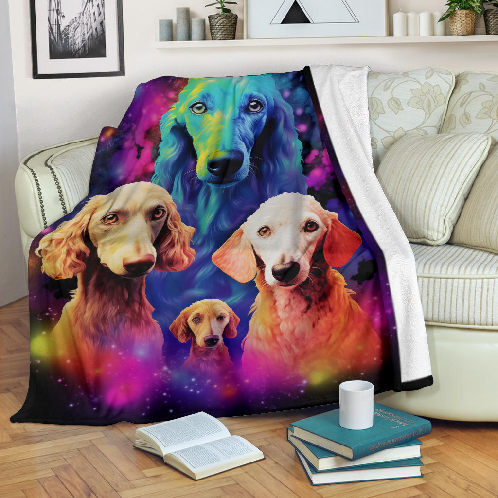 Bedlington Terrier Blanket, Trippy Psychedelics Bedlington Terrier Fleece Blanket, Bedlington Terrier Throw Blanket, Bedlington Terrier Gifts